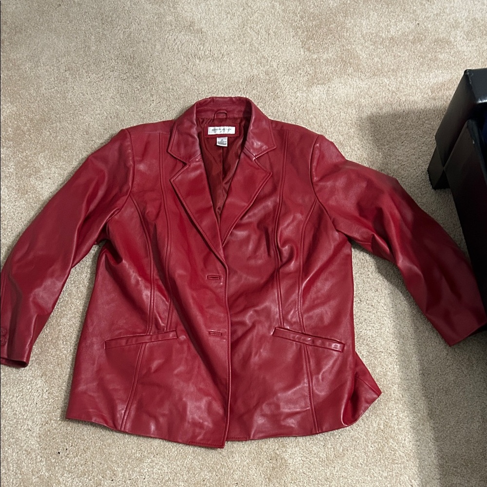 Preston and York red leather jacket